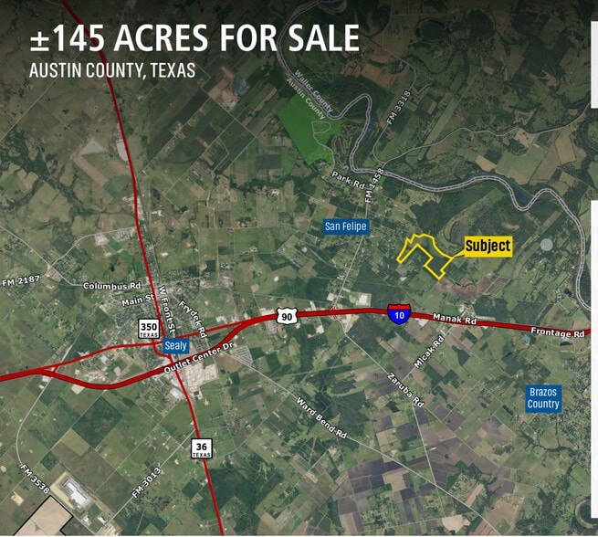 Meyer Rd, Sealy, TX for sale - Aerial - Image 2 of 2