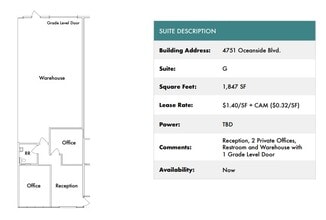 1818 Peacock Blvd, Oceanside, CA for lease Floor Plan- Image 1 of 2
