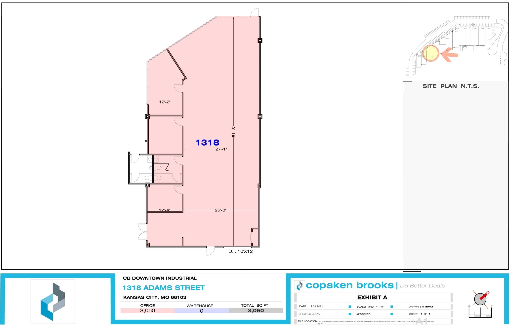 1300-1322 Adams St, Kansas City, KS à louer Plan d’étage- Image 1 de 5