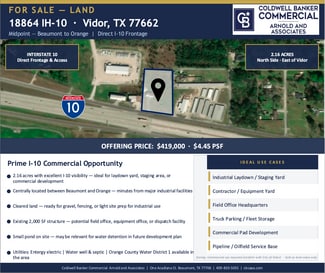 More details for 18864 I-10, Vidor, TX - Land for Sale