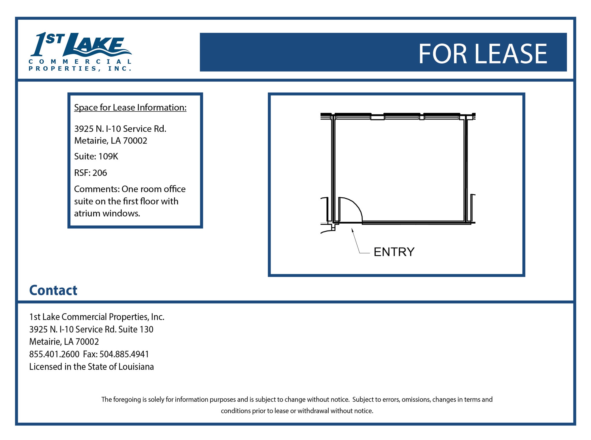 3925 N I-10 Service Rd, Metairie, LA for lease Floor Plan- Image 1 of 1