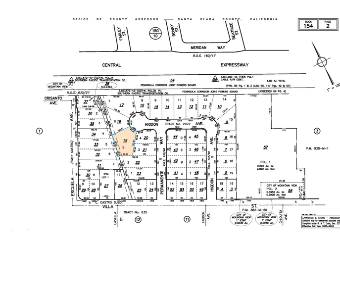 1838 Higdon Ave, Mountain View, CA for sale - Plat Map - Image 2 of 2