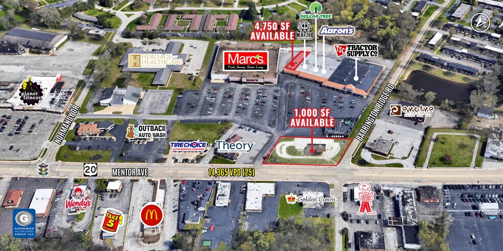 1605-1625 Mentor Ave, Painesville, OH for lease - Aerial - Image 2 of 5