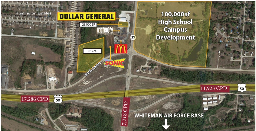 NWQ 50 Highway & Route 23, Knob Noster, MO for sale Building Photo- Image 1 of 2