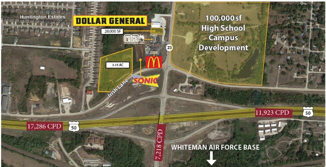 More details for NWQ 50 Highway & Route 23, Knob Noster, MO - Land for Sale