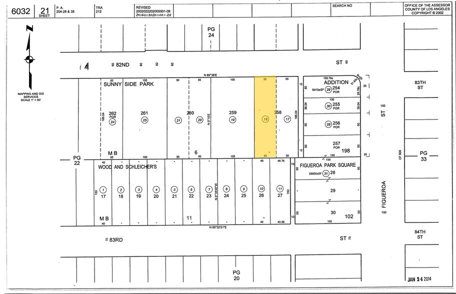 520 W 82nd St, Los Angeles, CA à vendre - Plan cadastral - Image 2 de 3