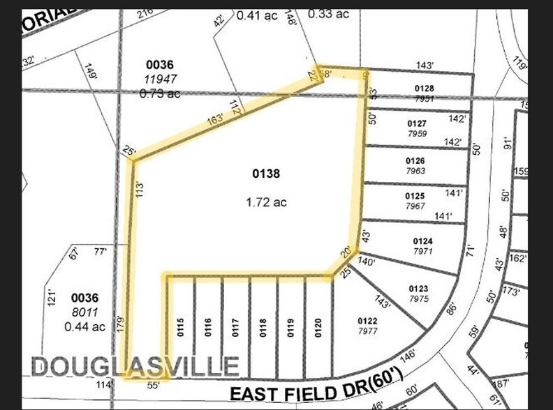 0 E Field Dr, Douglasville, GA à vendre - Plan de site - Image 1 de 3