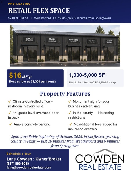 5744 N FM 51, Weatherford, TX à louer - Photo du bâtiment - Image 1 de 2