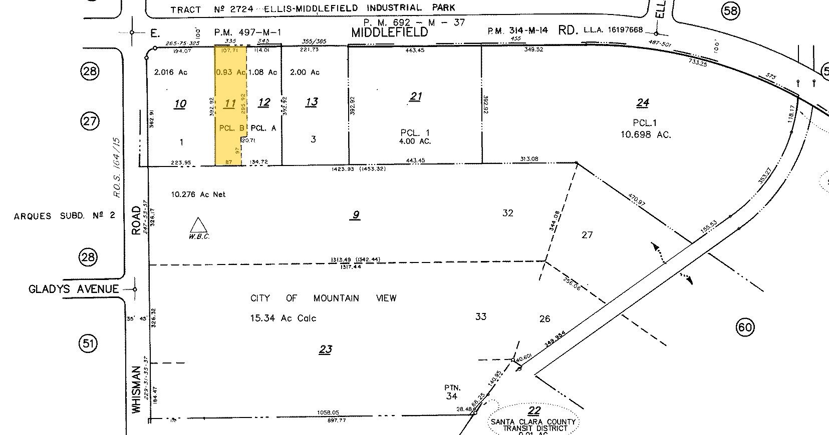 335 E Middlefield Rd, Mountain View, CA à louer Plan cadastral- Image 1 de 2