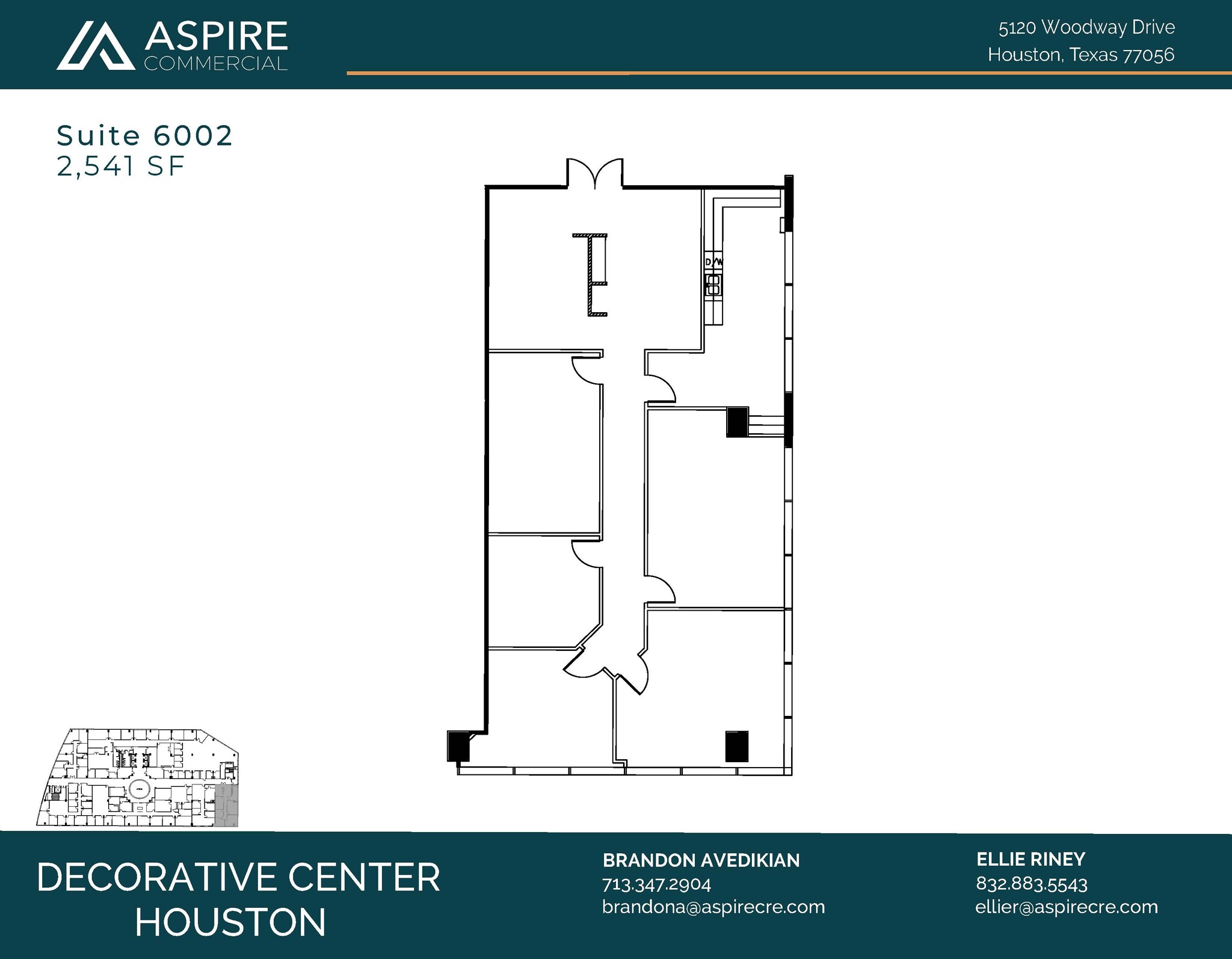 5120 Woodway Dr, Houston, TX à louer Plan d’étage- Image 1 de 6