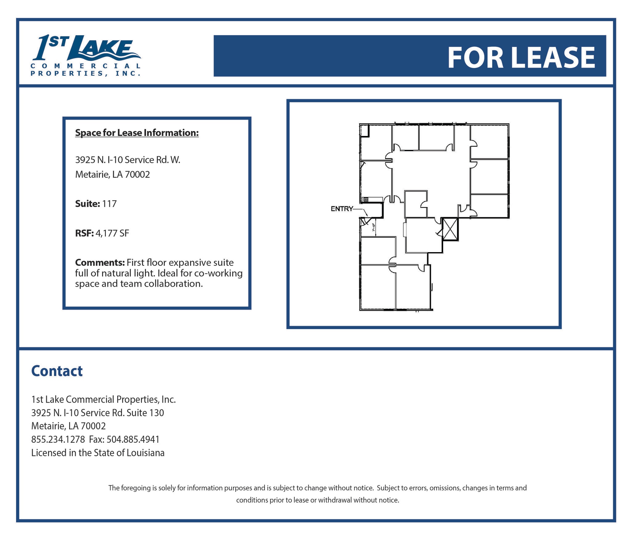 3925 N I-10 Service Rd, Metairie, LA à louer Plan d’étage- Image 1 de 1
