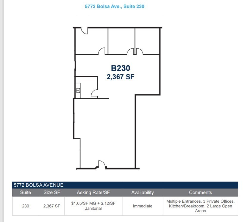 5762 Bolsa Ave, Huntington Beach, CA for lease Floor Plan- Image 1 of 1