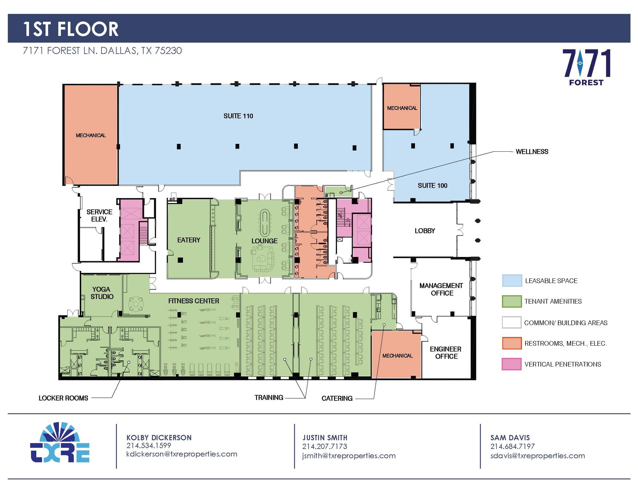 7171 Forest Ln, Dallas, TX for lease Typical Floor Plan- Image 1 of 2