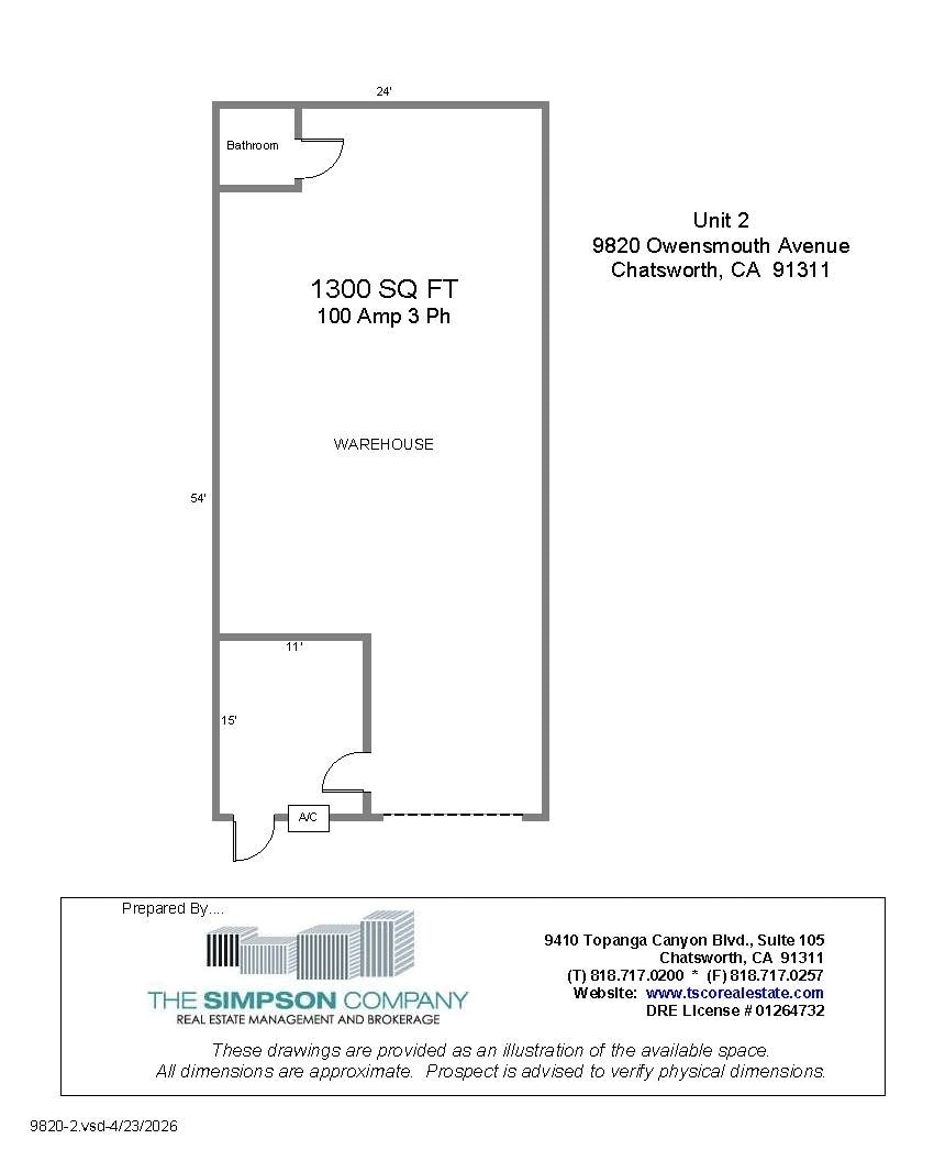 9810-9820 Owensmouth Ave, Chatsworth, CA for lease Floor Plan- Image 1 of 1