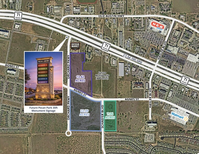S. Schafer Blvd & Agnes St. blvd, Bastrop, TX à vendre - Aérien - Image 3 de 4