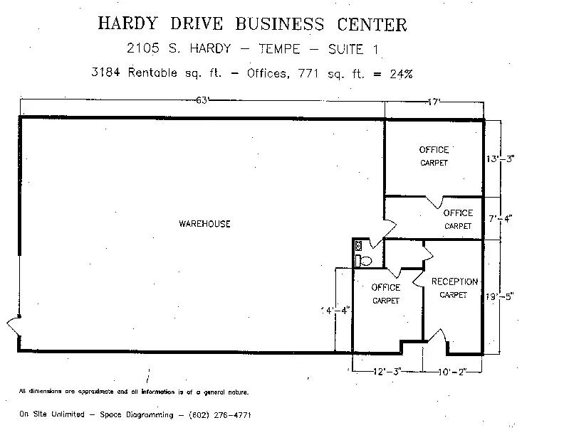 2105 S Hardy Dr, Tempe, AZ à louer Plan d’étage- Image 1 de 1