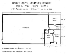2105 S Hardy Dr, Tempe, AZ à louer Plan d’étage- Image 1 de 1