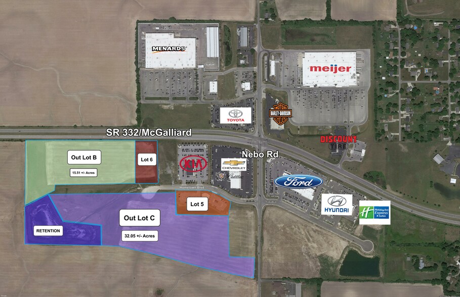 6800 W Hometown Blvd & Nebo Rd, Muncie, IN à vendre - Aérien - Image 2 de 8