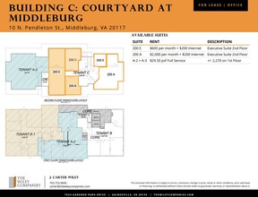 10 N Pendleton St, Middleburg, VA à louer Plan d’étage- Image 2 de 2