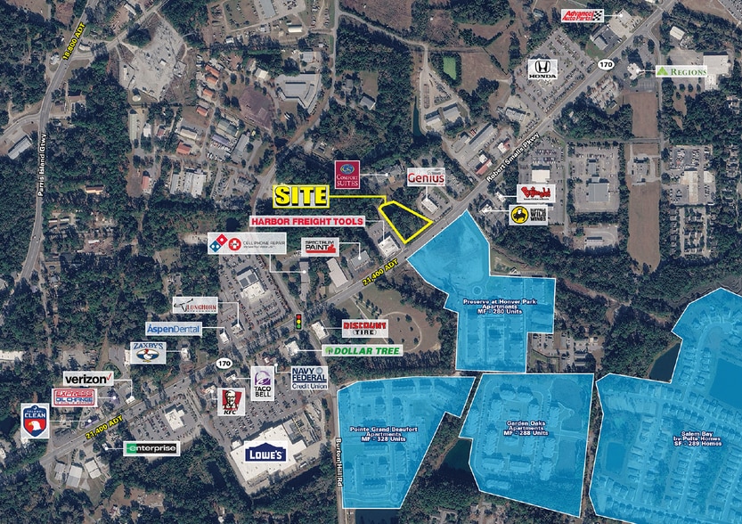 136 Robert Smalls Pkwy, Beaufort, SC for lease - Aerial - Image 2 of 6