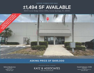 Plus de détails pour 3650 Coral Ridge Dr, Coral Springs, FL - Flex à vendre