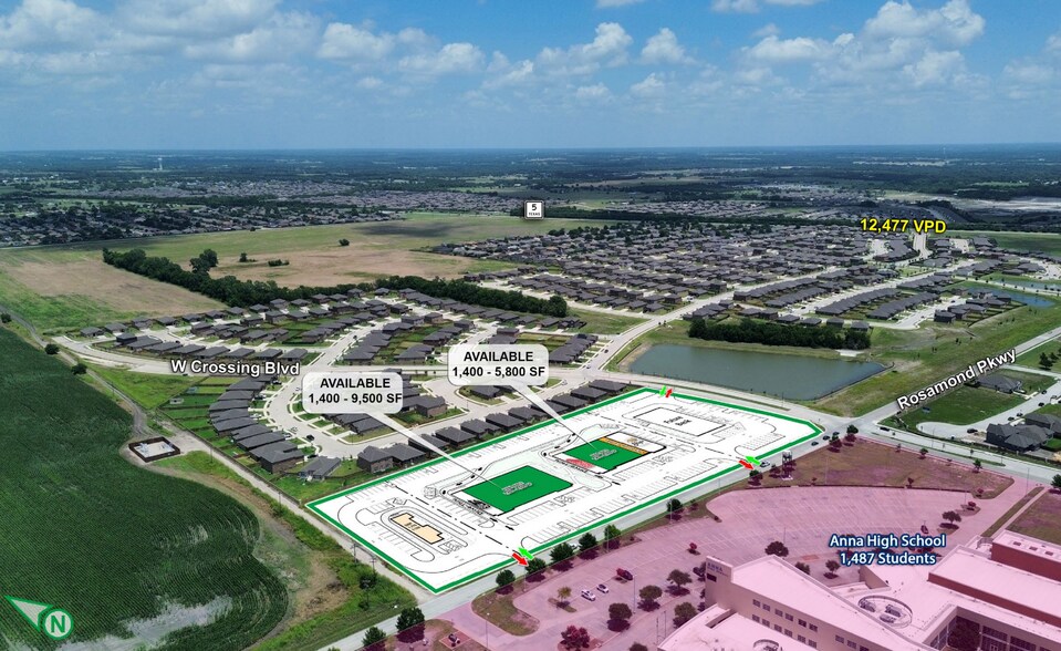 NWC of West Crossing & Rosamond Pkwy blvd, Anna, TX à louer - Aérien - Image 3 de 7