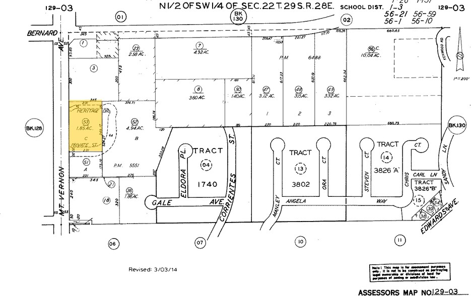 2301 Mt. Vernon Ave, Bakersfield, CA for sale - Plat Map - Image 3 of 3