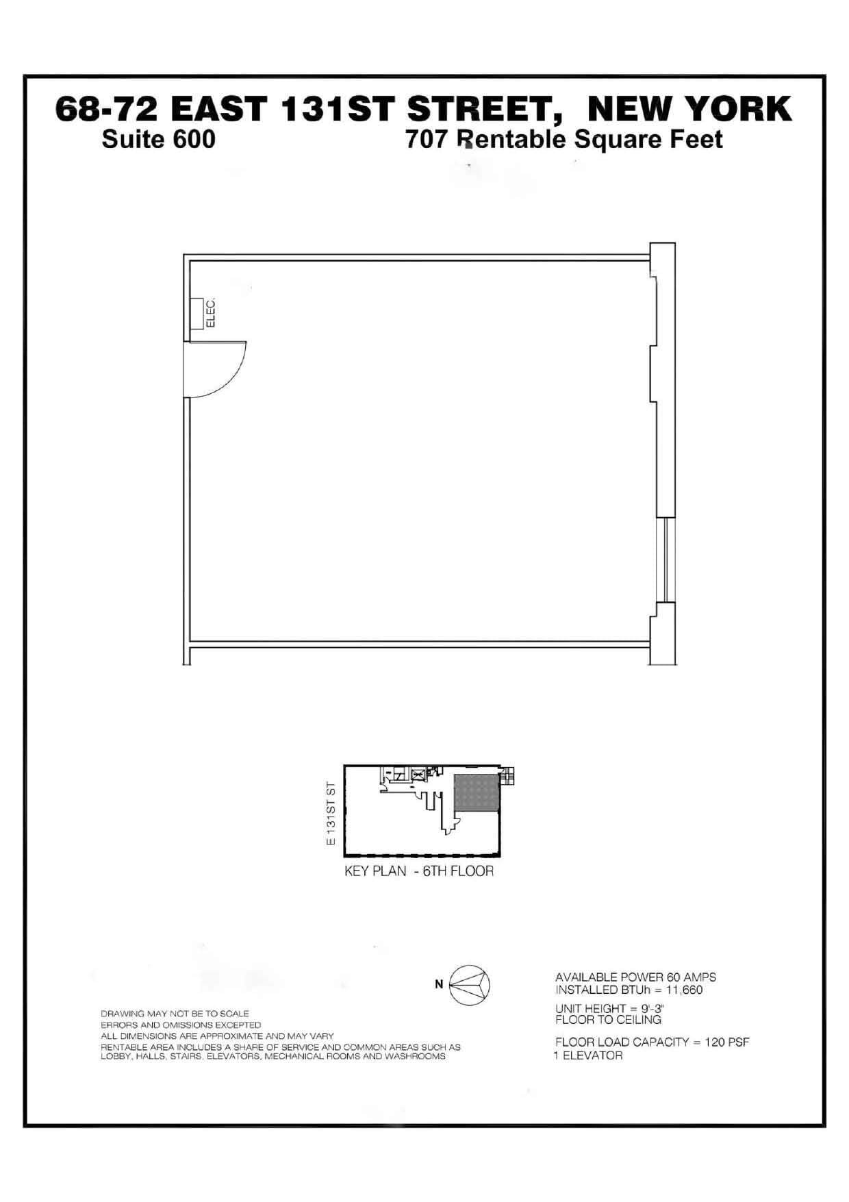 68 E 131st St, New York, NY for lease Floor Plan- Image 1 of 4