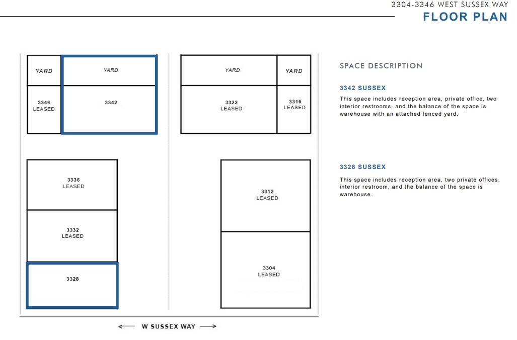 3304-3328 W Sussex Way, Fresno, CA à louer Plan d’étage- Image 1 de 1