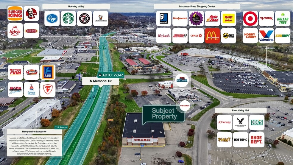 1541 River Valley Cir N, Lancaster, OH for sale - Aerial - Image 2 of 3