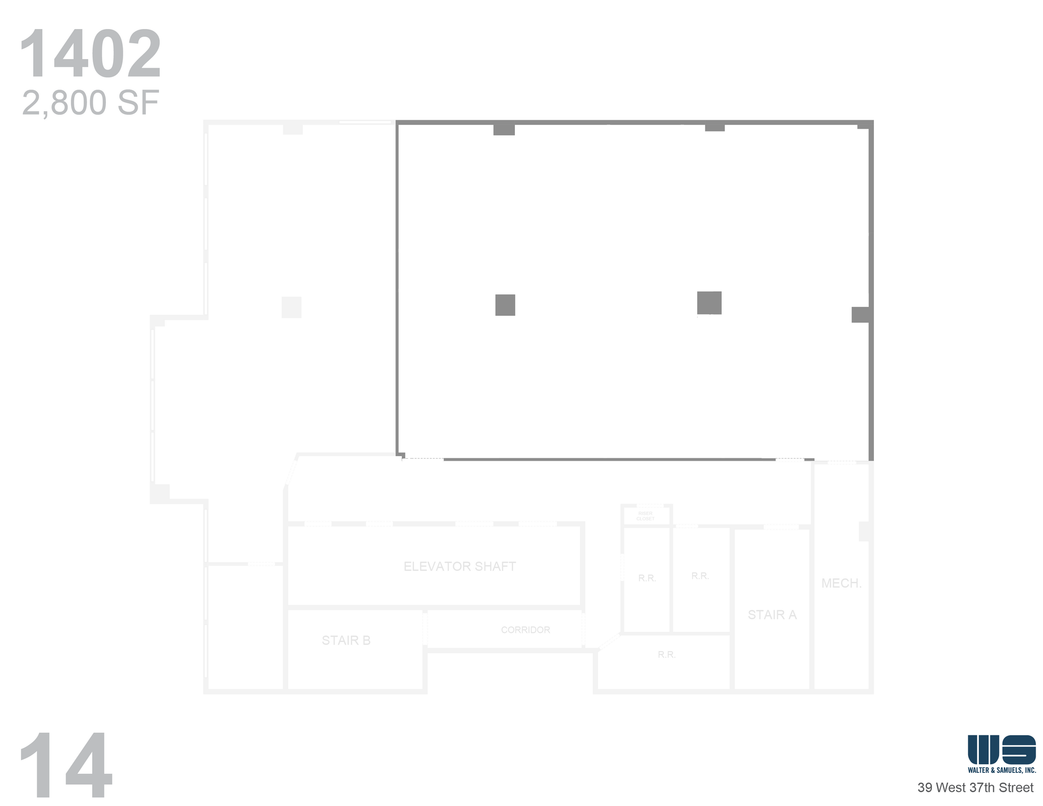 39-43 W 37th St, New York, NY à louer Plan d  tage- Image 1 de 4