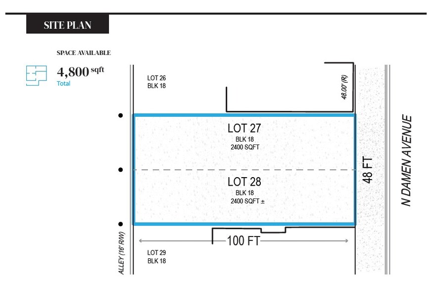 1844-1846 N Damen Ave, Chicago, IL for lease - Site Plan - Image 1 of 2