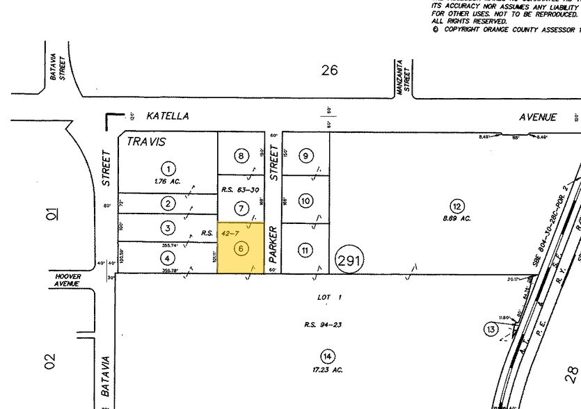 1214 N Parker St, Orange, CA à louer - Plan cadastral - Image 3 de 3