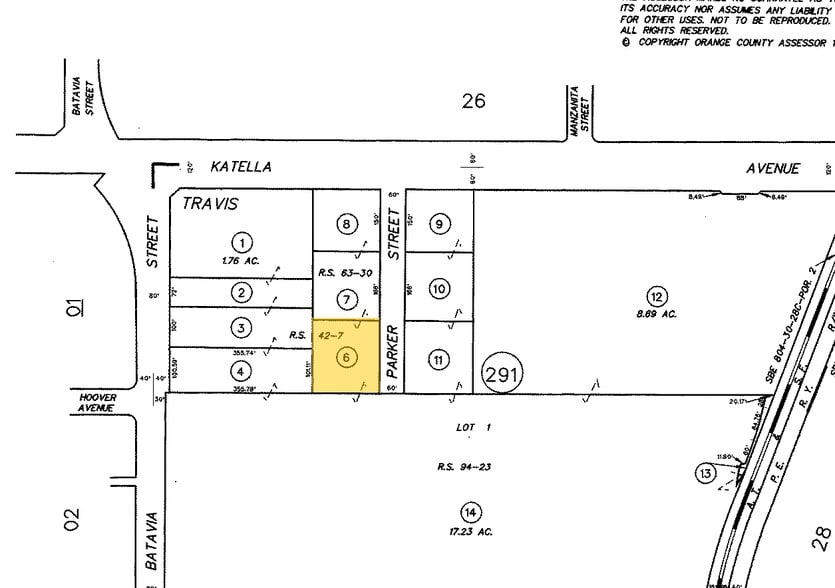 1214 N Parker St, Orange, CA for lease - Plat Map - Image 3 of 3