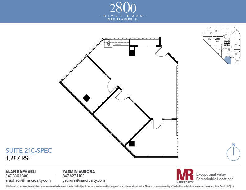 2800 S River Rd, Des Plaines, IL à louer Plan d’étage- Image 1 de 1