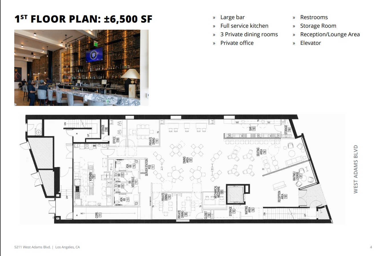 5211 W Adams Blvd, Los Angeles, CA à louer Plan d’étage- Image 1 de 1