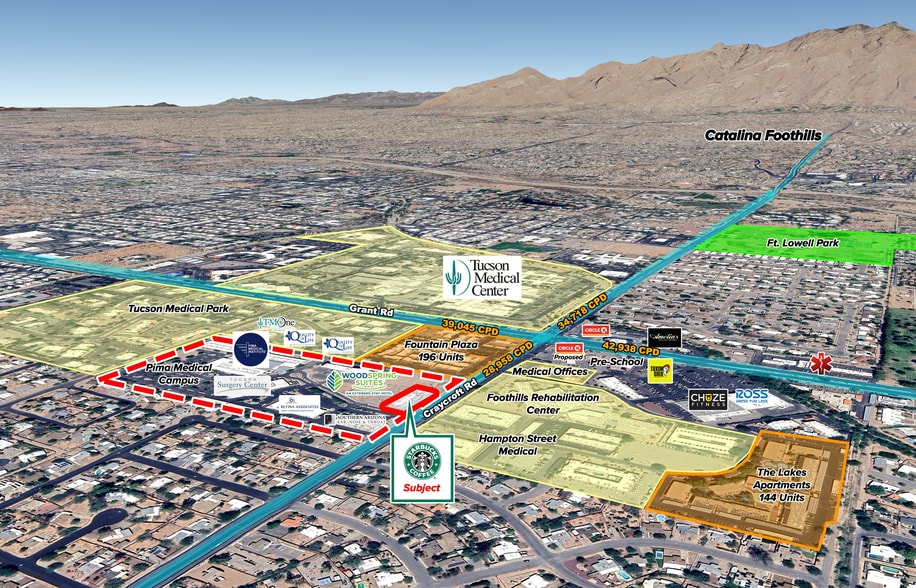 2121 N Craycroft Rd, Tucson, AZ à vendre - Aérien - Image 2 de 4