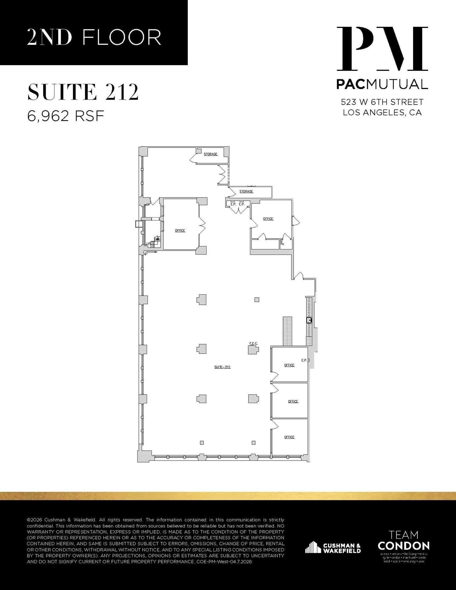 523 W 6th St, Los Angeles, CA à louer Plan d’étage- Image 1 de 3