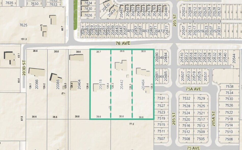20418-20464 76 Av, Langley, BC à vendre - Plan cadastral - Image 2 de 3
