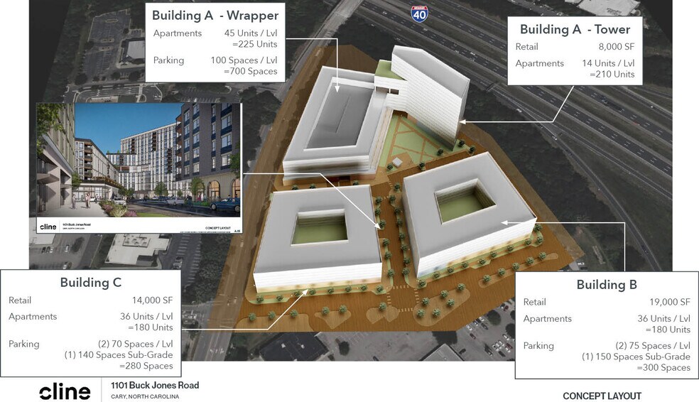 1101 Buck Jones Rd, Raleigh, NC à vendre - Plan de site - Image 2 de 8