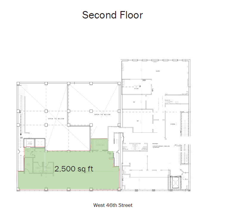 621-625 W 46th St, New York, NY à louer Plan d  tage- Image 1 de 1