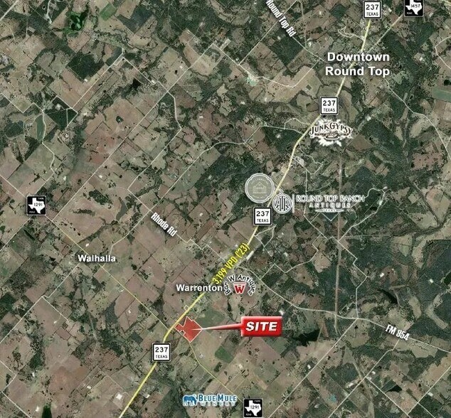 Hwy 237 & FM 1291, Round Top, TX à vendre - Aérien - Image 2 de 2
