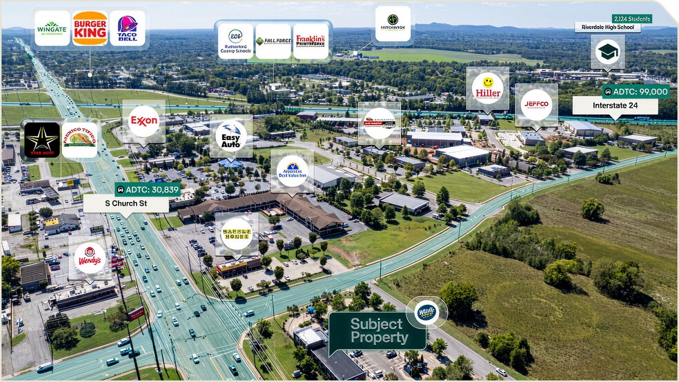 1870 S Church St, Murfreesboro, TN à vendre - Aérien - Image 3 de 3