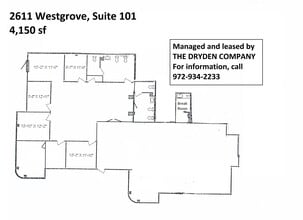 2611 Westgrove Dr, Carrollton, TX à louer Plan d’étage- Image 1 de 1