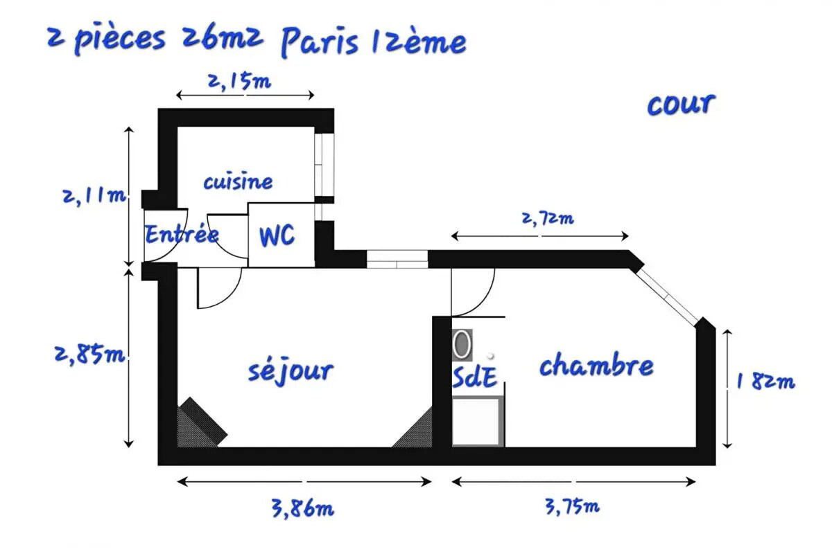 Office in Paris for sale Floor Plan- Image 1 of 12