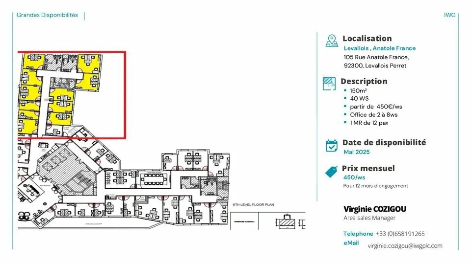 Office in Levallois-Perret for lease - Floor Plan - Image 2 of 5