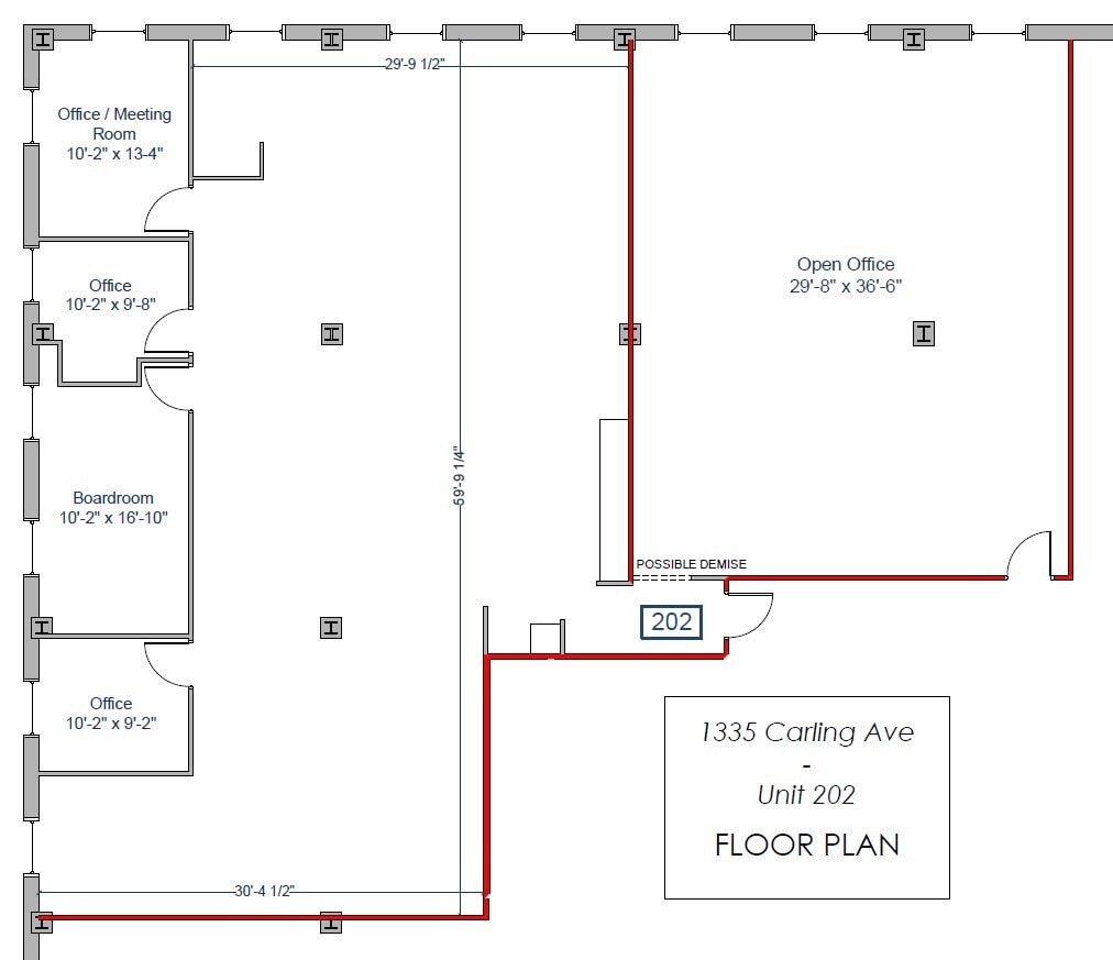1335 Carling Ave, Ottawa, ON à louer Plan d’étage- Image 1 de 4