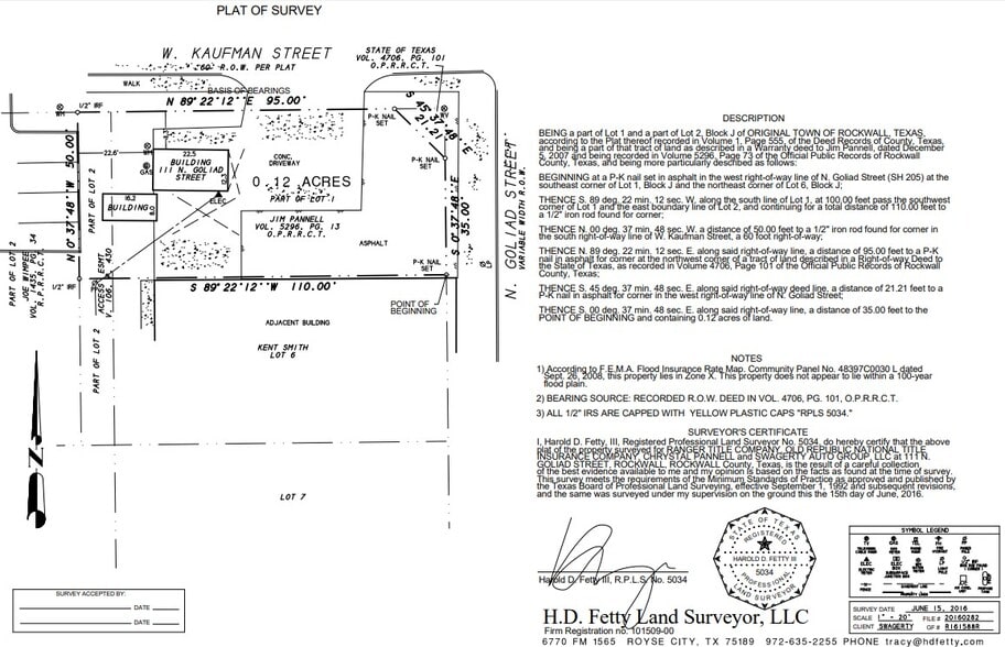 111 N Goliad St, Rockwall, TX à louer - Plan cadastral - Image 3 de 3