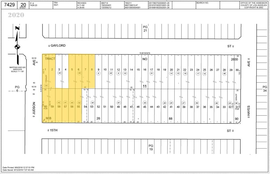 2144-2164 W Gaylord St, Long Beach, CA for sale - Plat Map - Image 2 of 3