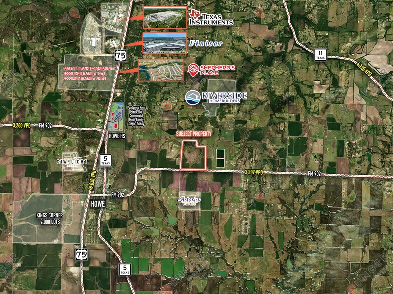 180 AC FM 902 and Bennett Rd., Howe, TX à vendre - Aérien - Image 3 de 4